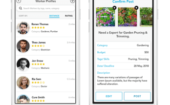 Giggnet app Phone screens